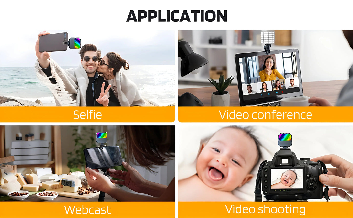 Portable LED Selfie Light for iPhone Samsung iPad Mobile Phone Laptop Clip Rechargeable Flash Fill Photo Video Photography Lamp