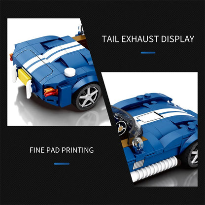 312PCS Blue Sport Car Building Block Set Creative City Vehicle Diy Car Model Bricks Desktop Display Toys For Kids Holiday Gifts