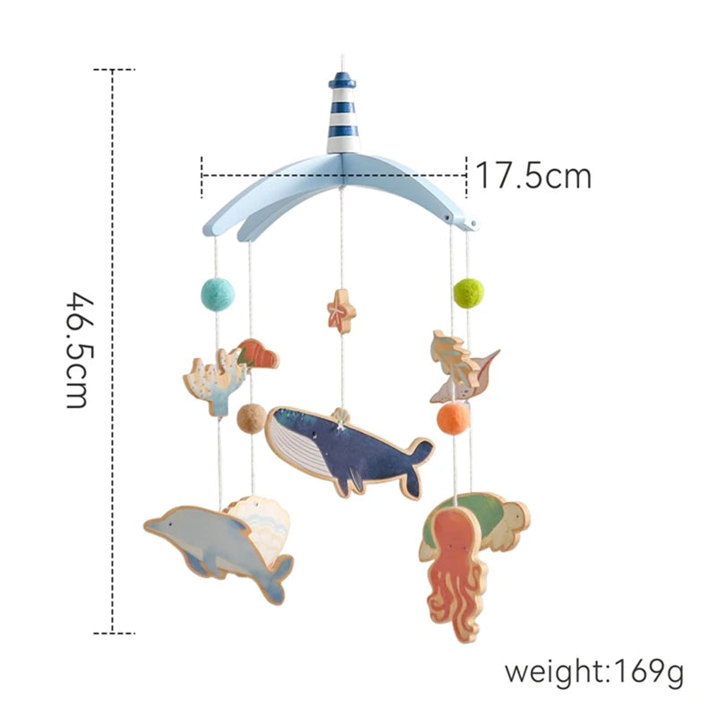 Newborn Baby Rattles Toys 0-12 Months Soft Felt Whale Bed Bell Infant Mobile Crib Hanging Musical Carousel Toy Boys Girls Gift