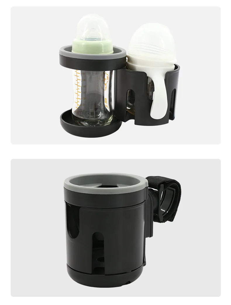 Stroller Cup Holder Phone Support Milk Bottle Drink Cup Holder Conversion 2 Cups for Universal Pram Baby Stroller Accessories