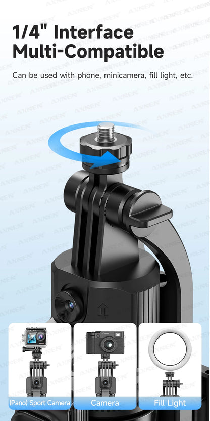 1630mm/64in C17 Tripod Selfie Stick 360° Auto Rotation Shooting Quadruped Phone Stand Face Track Bluetooth Remote Control Tripie