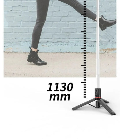 Wireless Selfie Stick for Smartphone, 44 Inch Tripod with Bluetooth Remote, Portables Foldable Stand for Vlog Shooting Record