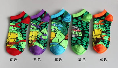 Teenage Mutant Ninja Turtles TMNT Socks Cartoon Women Men Anime Cute Socks Short Cotton Blends Low Cut Ankle Boat Socks Summer