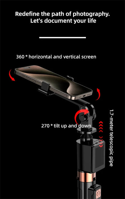Wireless Selfie Stick Tripod Stand with Remote and Small Screen Casting Selfie Monitor for Smartphone Selfie Live Streaming