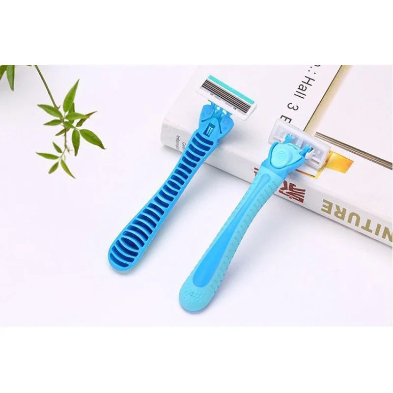 1Handle+18Blade Women's Manual Safety Razor 6Layer Stainless Steel Shaving/Hair Removal Blade Replaceable blade