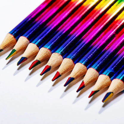 12-48 Pcs Rainbow Four-color Painting Brush for Children's Birthday Party Kindergarten Home Carnival Christmas Party Gift Reward