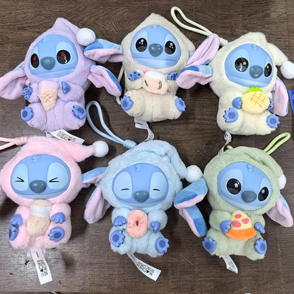 Heißes Spielzeug! Kawaii Stitch Blindbox-Tasche „Eat Some Thing Before Sleep“-Serie Vinyl-Anhänger, süße Puppe, Überraschungsbox, flauschige Puppe für Erwachsene