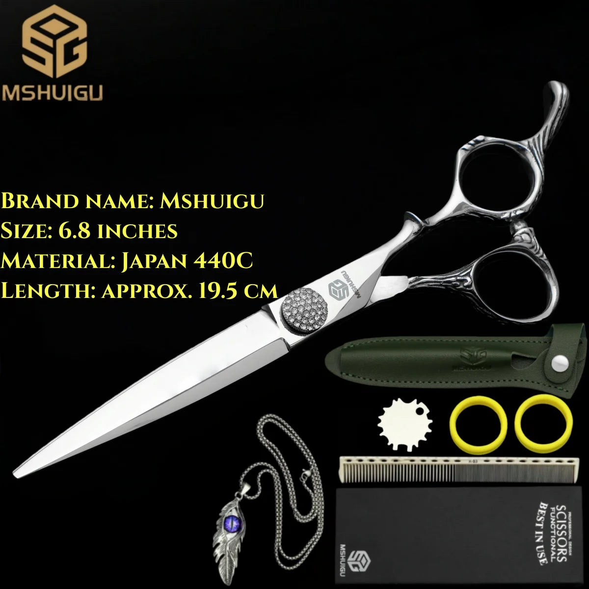 MSHUIGU professional barber Small size scissors 440C 5-5.5-6inch Multifunctional thinning shears Salon Tool Accessories