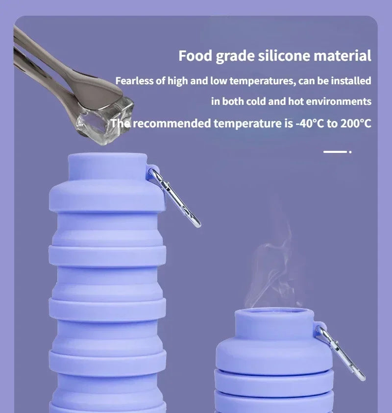 New Portable Silicone Water Bottle Retractable Folding Coffee Bottle Cups E Outdoor Travel Tools Collapsible Sport Bottles