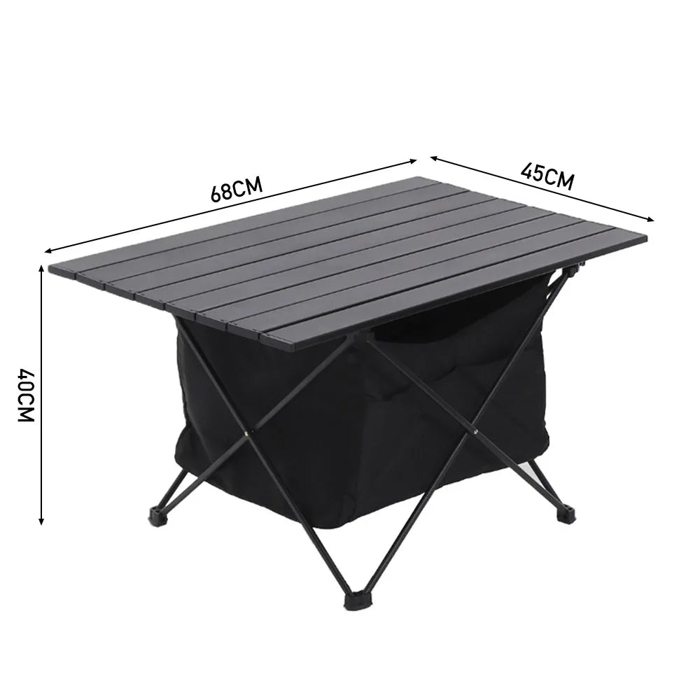 【Breeins】Portable Camping Folding Egg Roll Table with Storage Bag Outdoor Picnic Barbecue Stall Table