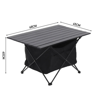 【Breeins】Portable Camping Folding Egg Roll Table with Storage Bag Outdoor Picnic Barbecue Stall Table