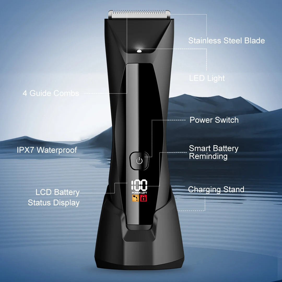 Sejoy Body Hair Trimmer Clipper for Men,Rechargeable Cordless Barber Clippers,Electric Hair Trimmer,Waterproof Beard Trimmer