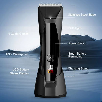 Sejoy Body Hair Trimmer Clipper for Men,Rechargeable Cordless Barber Clippers,Electric Hair Trimmer,Waterproof Beard Trimmer