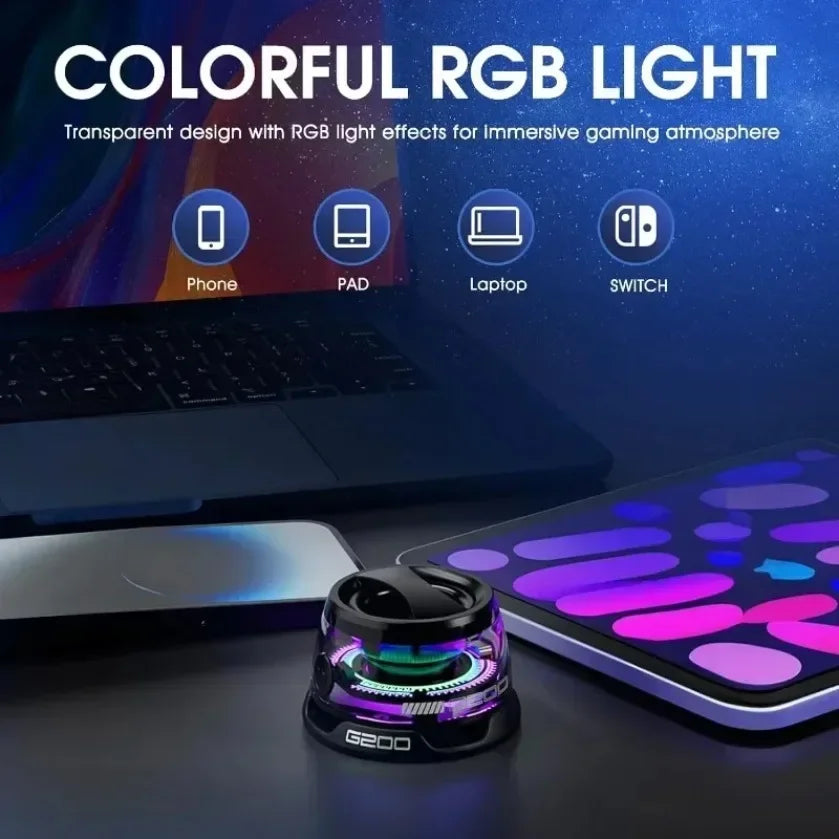 XIKCU G200 Portable Bluetooth Speaker HECATE RGB Lighting Magnetic Speaker BT5.3 Mini Sound Box 7 Hours Playback Phone Holder