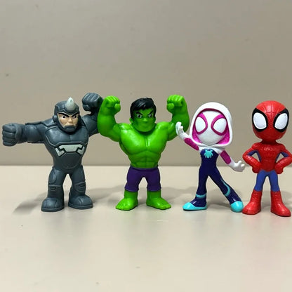 Set Marvel Spiedy & His Amazing Friends Hero Rhino Goblin Ghost Spider Doc Ock Trace- E Model Animated Action Figures Toys Gift