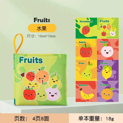 Children Early Educational Toys Rustle Sound Soft Cloth Book Fruits Animal Numbers Food Means of Transportation Cognition Toys