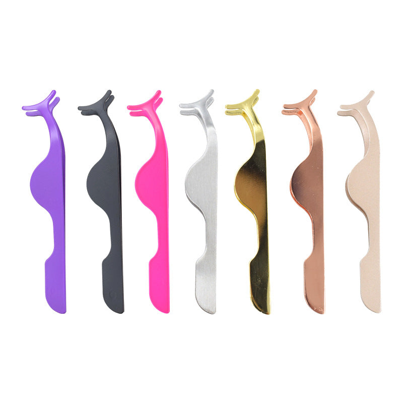 False Eyelash Tweezers Fake Eye Lash Applicator Eyelash Extension Curler Nipper Auxiliary Clip Clamp Makeup Forceps Tools supply