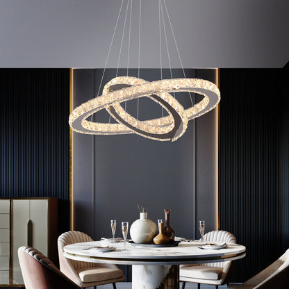 Crystal Pendant Light Living Room Remote Control Gold Chrome Lustre Ceiling Chandeilers Lamp for Bedroom Home Decoration Luminai