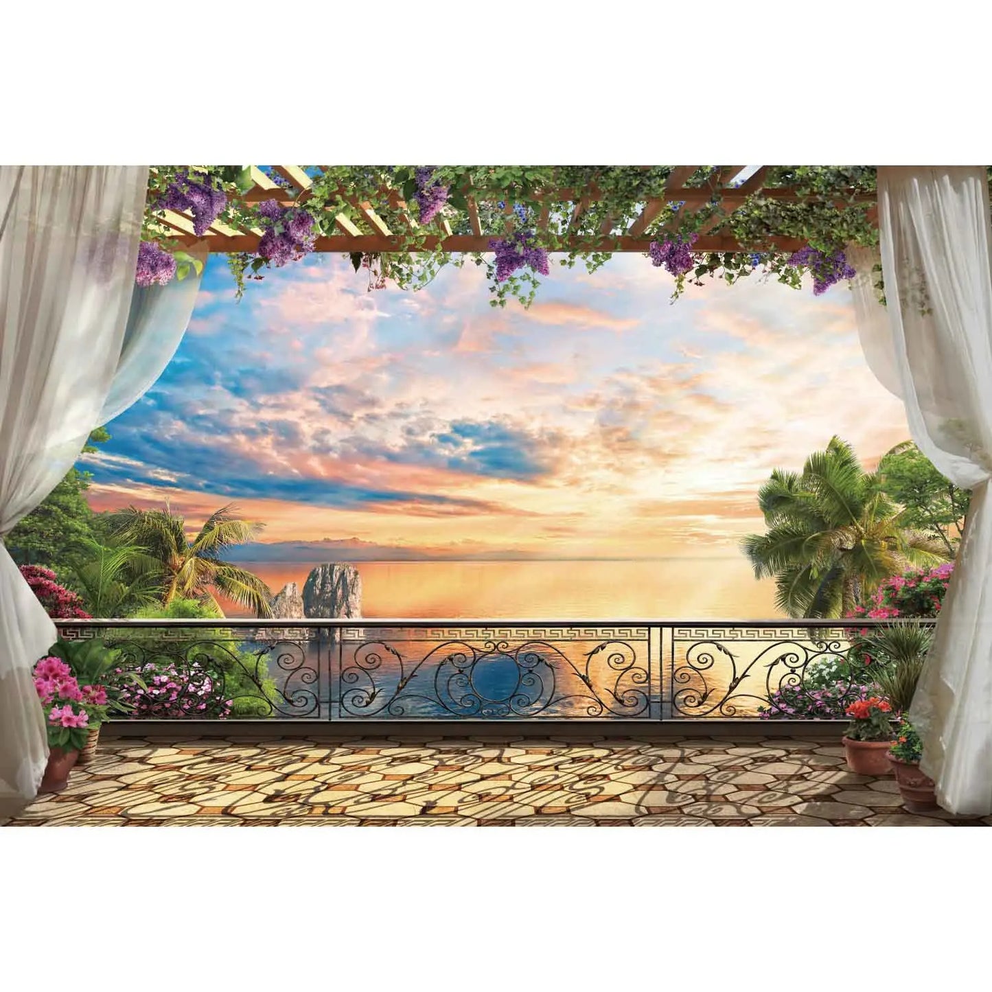 MOON.QG Tropical Summer Beach Background Photography Sunset Ocean Backdrop Newborn Photozone Wedding Accessories Shooting Props