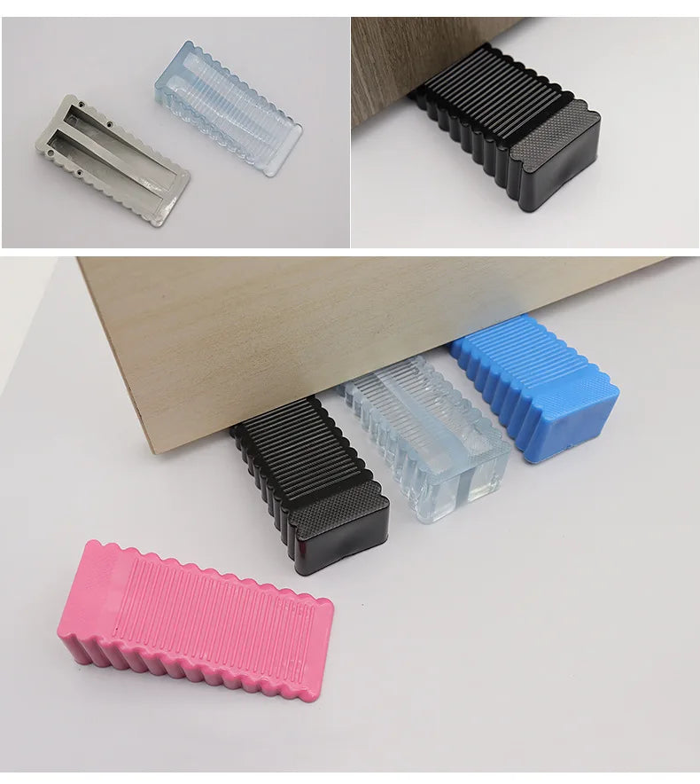 Safety Silicone Door Stop Block Wedge  Stop Door Stopper Home Offices Door Rear Retainer Impact Stopper Rubber Stops No Drill