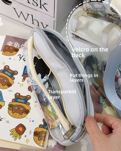 Japanese Transparent Ita Bag Handbag Women Anime Portable Large Capacity Girls Shoulder Tote Bag Nylon Crossbody Bags ItaBag