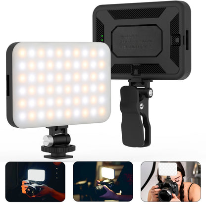LED Selfie Light,60 LED Beads 2500mAh Rechargeable CRI 97+, 7 Light Modes,Portable Clip on Light for Phone Tablet Laptop TikTok
