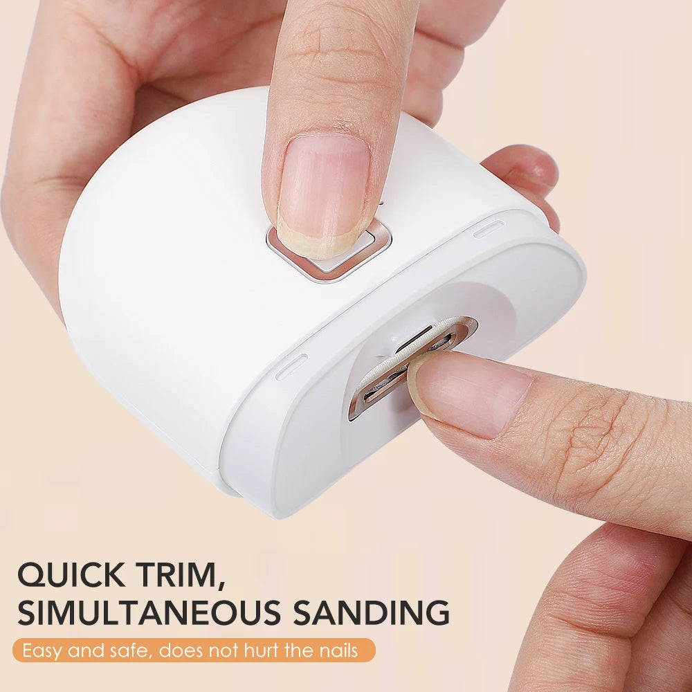 Electric Nail Clipper Grinding and Polishing with Light Automatic Nail Trimmer Rechargeable Nail Cutter Manicure for Baby Adult