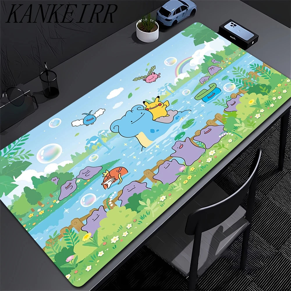 Mouse pad Large rubber keyboard mouse carpet anti-slip gamer mouse pad laptop HD PC carpet P-Pokemons Mousepad Kawaii