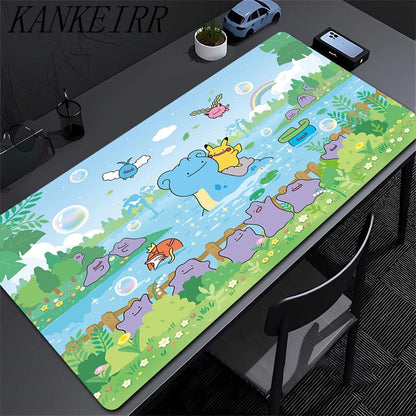 Mouse pad Large rubber keyboard mouse carpet anti-slip gamer mouse pad laptop HD PC carpet P-Pokemons Mousepad Kawaii