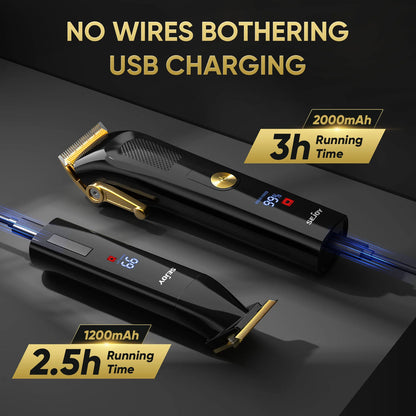 SEJOY Professional Electric Hair Clippers kit for Men Cordless Clippers Hair Trimmers Grooming Set Haircut Machine for Family