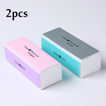 4 Sides Sponge Nail Buffers Colorful Sanding Buffing Block Grinding Polishing Nail File 4 Sided Professional Nail Manicure Tool