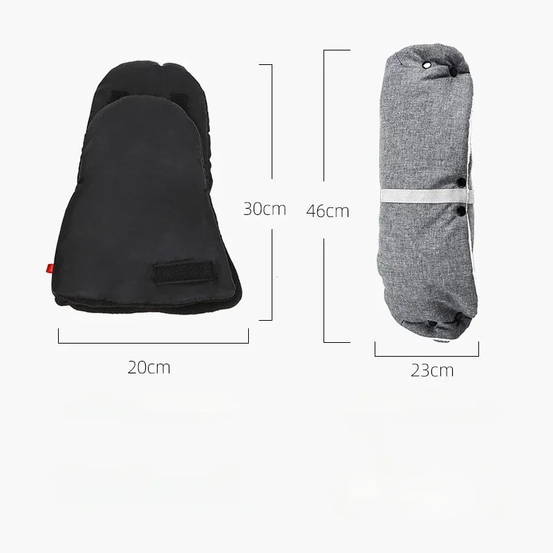 Baby Stroller Gloves Waterproof Warm Winter Antifreeze Mittens With Tissue Phone Bag Transparent Can Be Touch Screen