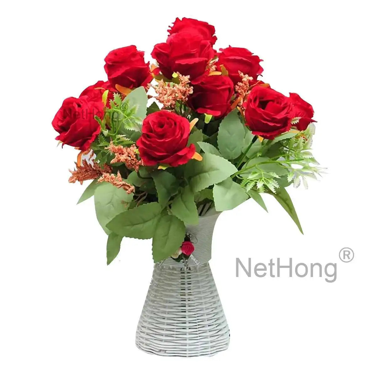 Artificial Flowers Fake Plants Plastic UV Resistant Home In/Outdoor Garden Decor