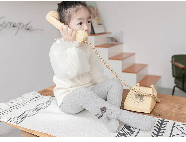 Winter Velvet Warm Tights For Girls Winter Cute Bowknot Cotton Children Pantyhose Newborn Toddler Baby Girls Tights 0 To 10 Yrs