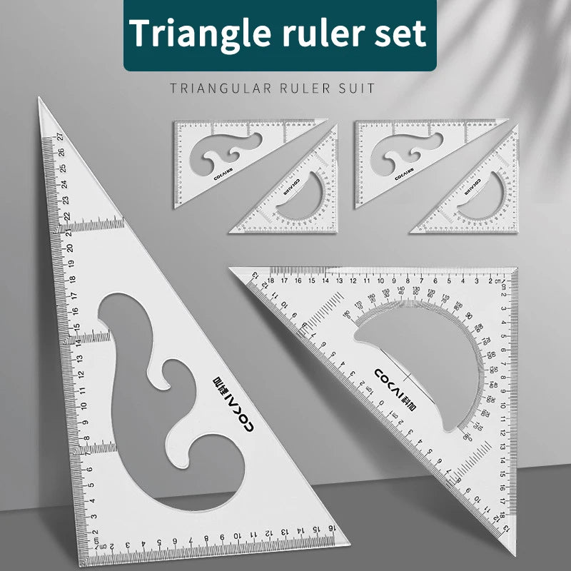 Multifunctional Triangular Ruler 18/22/27/32/37/42CM Hand-drawn Triangle Board Protractor Woodworking Interior Drawing Design