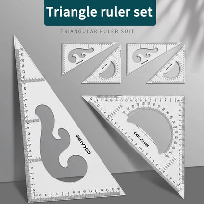 Multifunctional Triangular Ruler 18/22/27/32/37/42CM Hand-drawn Triangle Board Protractor Woodworking Interior Drawing Design