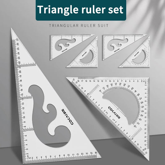 Multifunctional Triangular Ruler 18/22/27/32/37/42CM Hand-drawn Triangle Board Protractor Woodworking Interior Drawing Design