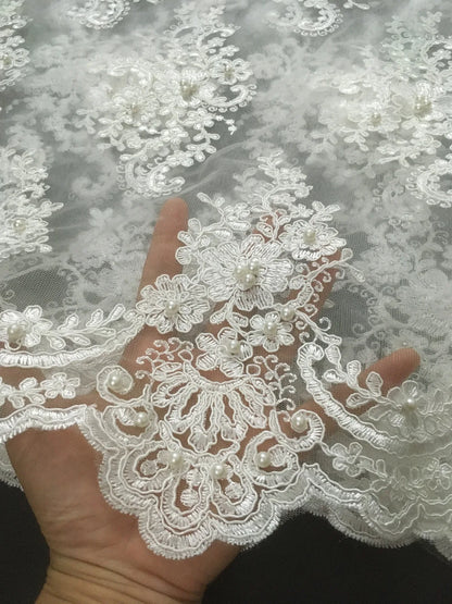 White African Lace Fabric 2025 Embroidered Nigerian Lace Fabric High Quality Cord lace French Tulle Fabric Wedding L-W006A