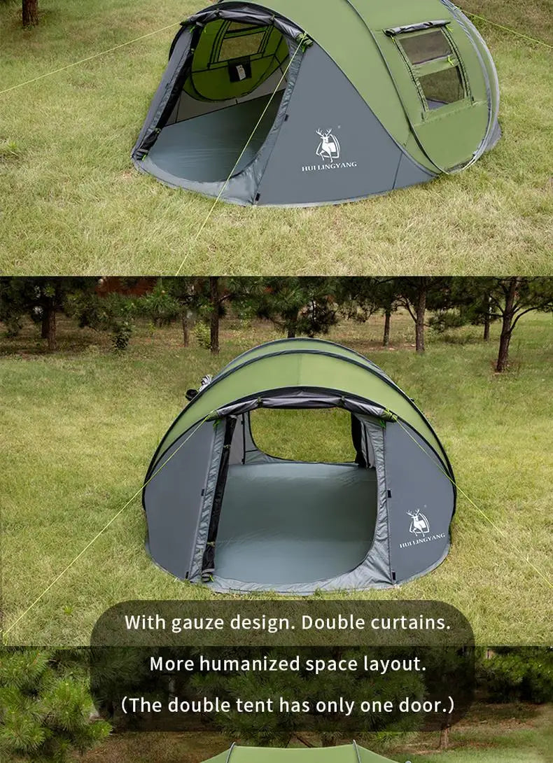 HUI LINGYANG throw tent outdoor automatic tents throwing pop up waterproof camping hiking tent waterproof large family tents