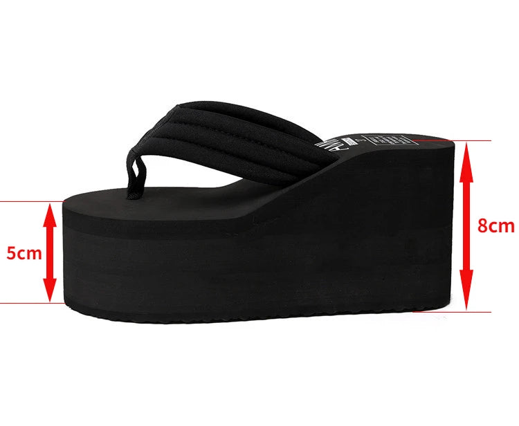 Newest Styel Women Flip Flops Comfortable Summer Casual Flip Flops Women Slippers Beach Style Non-slip Thick Bottom Wedges Shoes