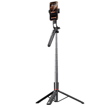 4-Axis Phone Selfie Stick Tripod 360° Anti-Shake 1.85m Extendable - 20m Bluetooth Remote for Vlog Live Streaming Travel