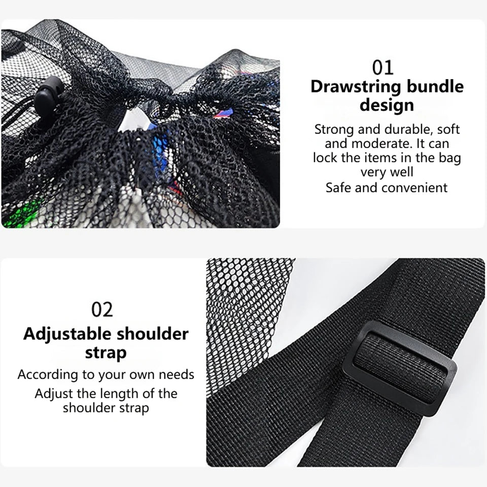 Loogdeel Football Basketball Ball Pack Double Shoulder Storage Pouch Shoulder Net Pocket Bag Training Sports Equipment Bag
