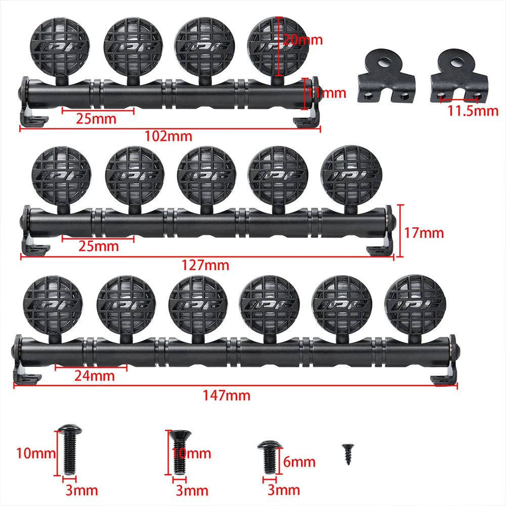 MIBIDAO 2/4LED RC Car Roof Light Round Lamp Spotlight For 1/10 Axial SCX10 II 90046 TRX4 Tamiya CC01 D90 D110