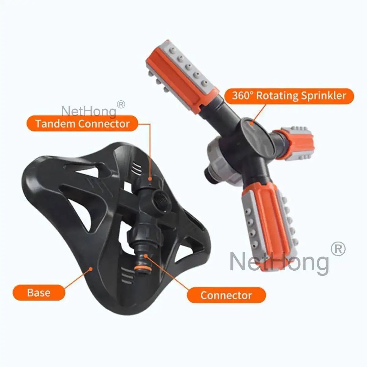 360° Water Sprinkler Lawn Irrigation Automatic Rotating For Garden Watering UK