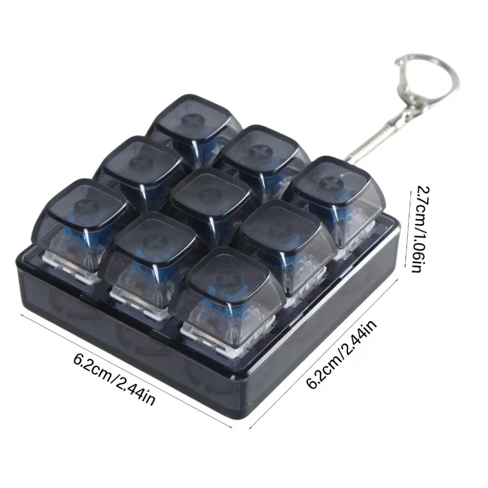 New 3/4/9 Keys Finger Keyboard Keycap Key Button Fidget Keychain Pass The Time Stress Relief Clicker Toy Adult