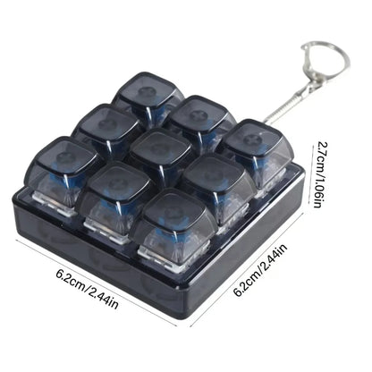 New 3/4/9 Keys Finger Keyboard Keycap Key Button Fidget Keychain Pass The Time Stress Relief Clicker Toy Adult