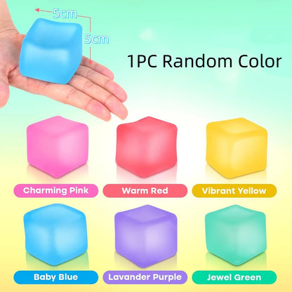 Stress Cube Squishy Fidget Toys for Relaxation High Density Gel Filled Fidgets for Classroom Sensory Calming Toys for Kids Adult