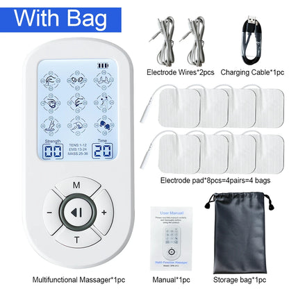 12 Modes Low Frequency Therapy Device TENS Machine EMS Muscle Stimulator Electronic Pulse Massager Myostimulation Apparatus