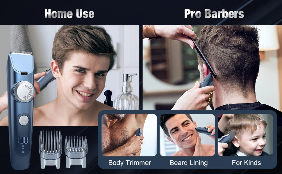 Sejoy Professional Electric Hair Clippers Men Cordless Hair Trimmer Rechargeable LED Display IPX7 Hair Cutting Machine