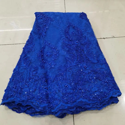 White African Lace Fabric 2025 Embroidered Nigerian Lace Fabric High Quality Cord lace French Tulle Fabric Wedding L-W006A